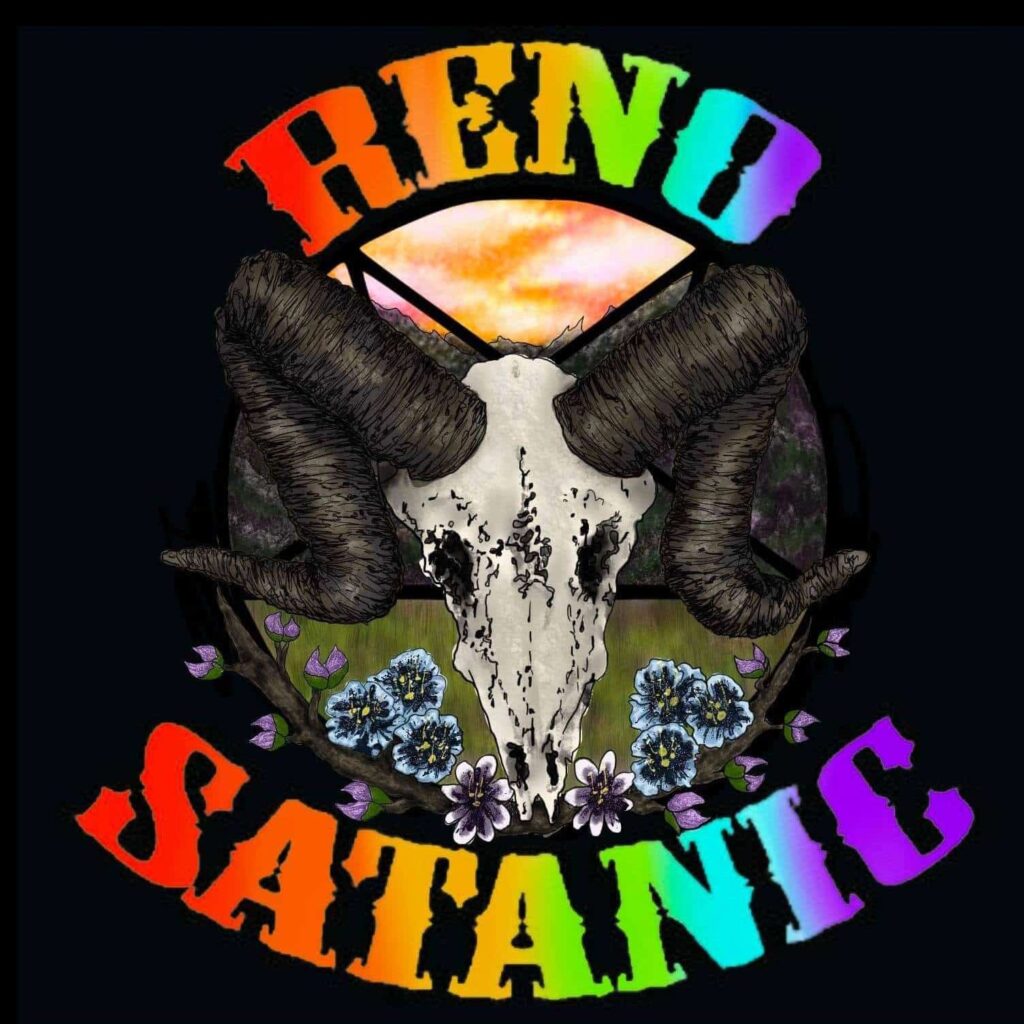Reno Satanic Logo with Pride Flag